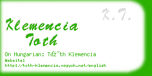 klemencia toth business card